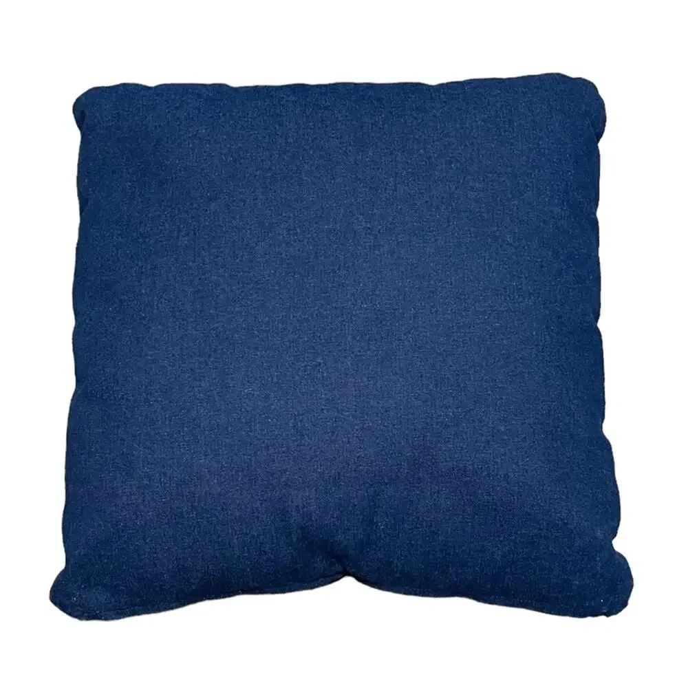 Decorative Handpainted Square Denim Blue Red Apple Pillow by Artist Liz Lauter